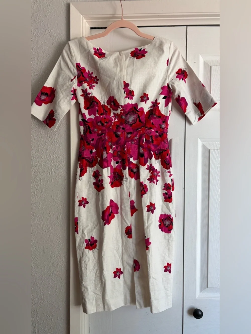 (New with flaw) L.K. Bennett Lasana Pink Poppy Sheath Dress A/S/O Kate Middleton